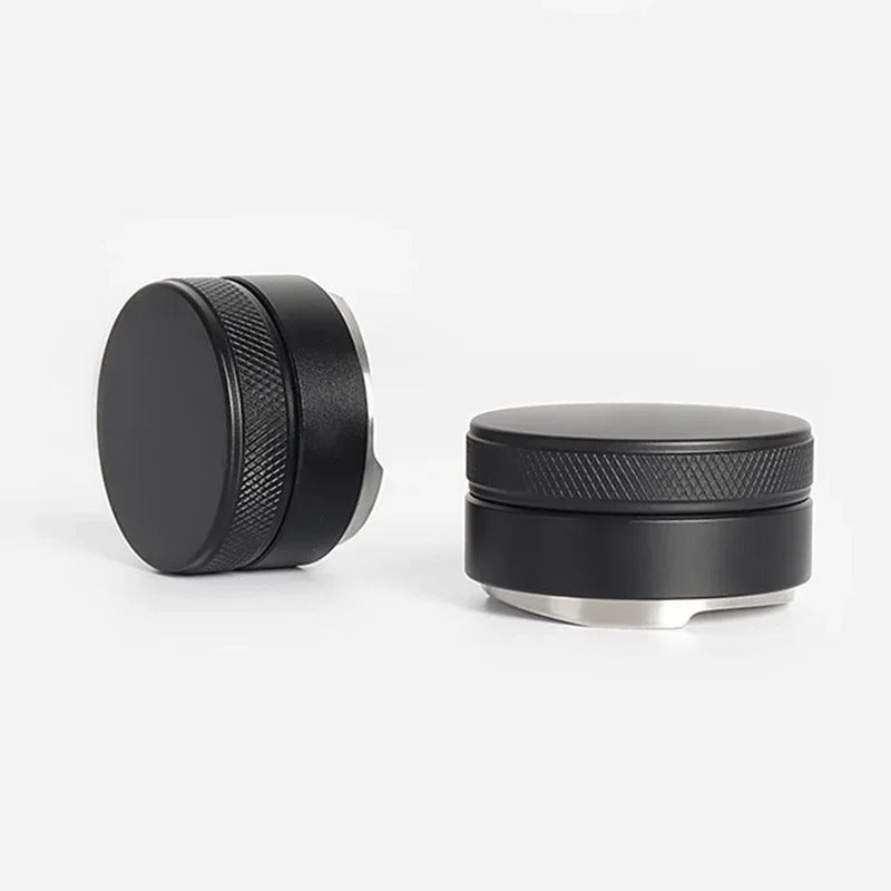Two Black Espresso Coffee Distributor on a white background